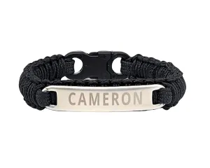 Micro Paracord Bracelet with Custom Engraved Stainless Steel ID Tag