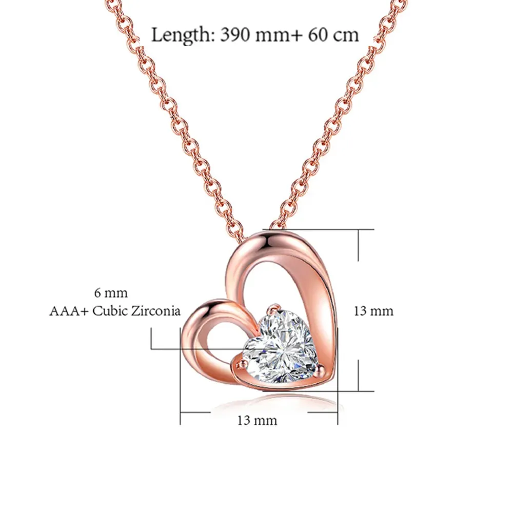 Minimalist Simple Crystal Pendants Necklaces For Women Charms Zirconia Necklace Rose Gold Color Fashionable Neck Jewelry Gifts