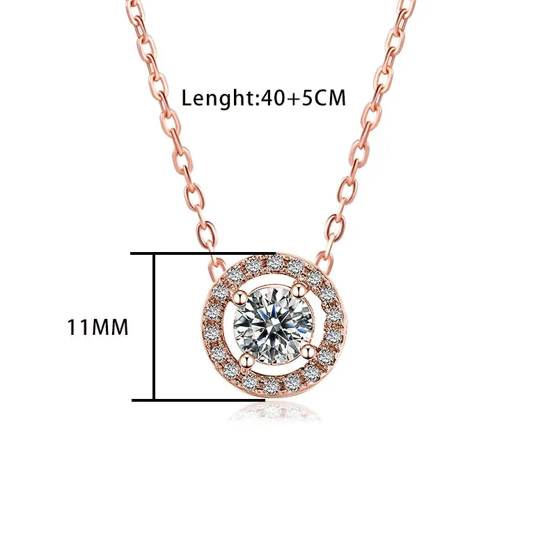 Minimalist Simple Crystal Pendants Necklaces For Women Charms Zirconia Necklace Rose Gold Color Fashionable Neck Jewelry Gifts