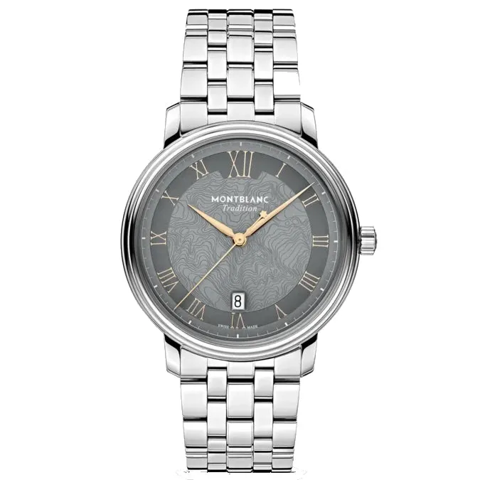 Montblanc TRADITION Automatic Date 40 mm Clock Automatic Gray Steel 132433