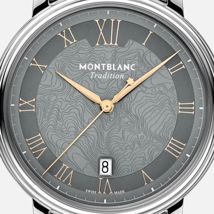 Montblanc TRADITION Automatic Date 40 mm Clock Automatic Gray Steel 132433