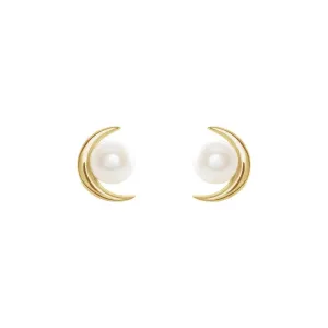 Moon & Pearl Studs