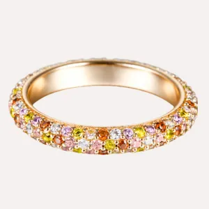 Mosaic Multicolor Sapphire Eternity Ring