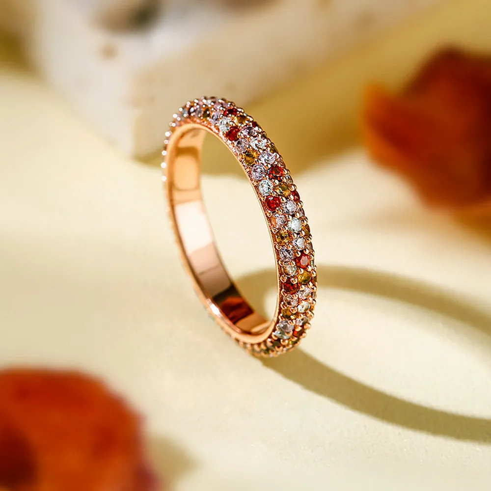Mosaic Multicolor Sapphire Eternity Ring