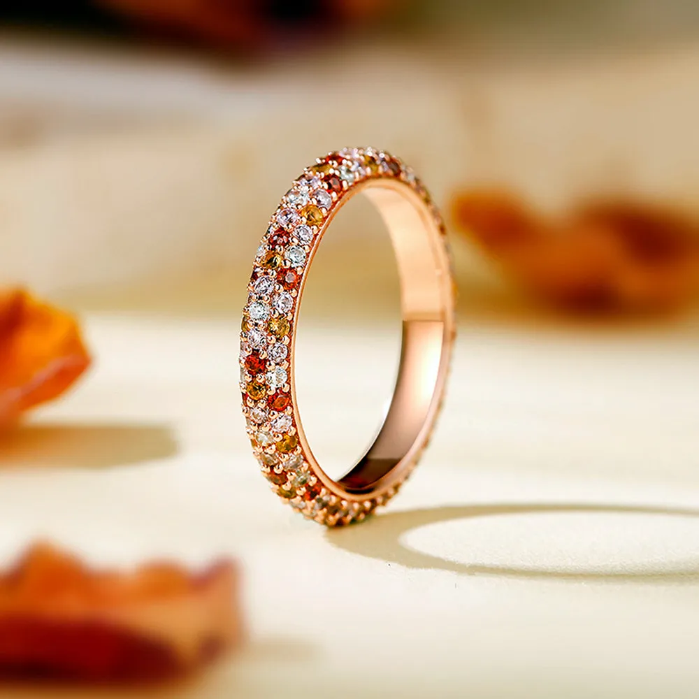 Mosaic Multicolor Sapphire Eternity Ring