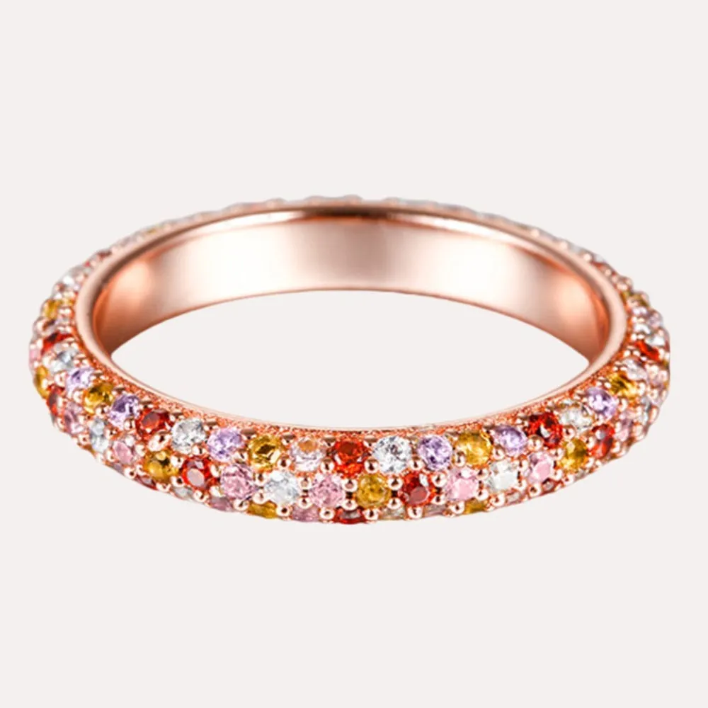 Mosaic Multicolor Sapphire Eternity Ring