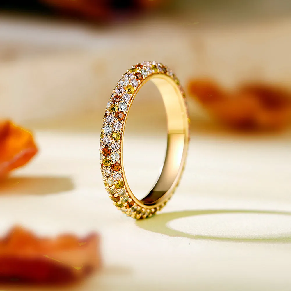 Mosaic Multicolor Sapphire Eternity Ring