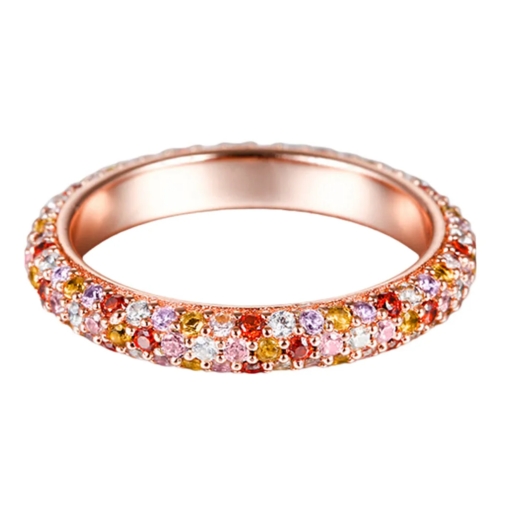 Mosaic Multicolor Sapphire Eternity Ring