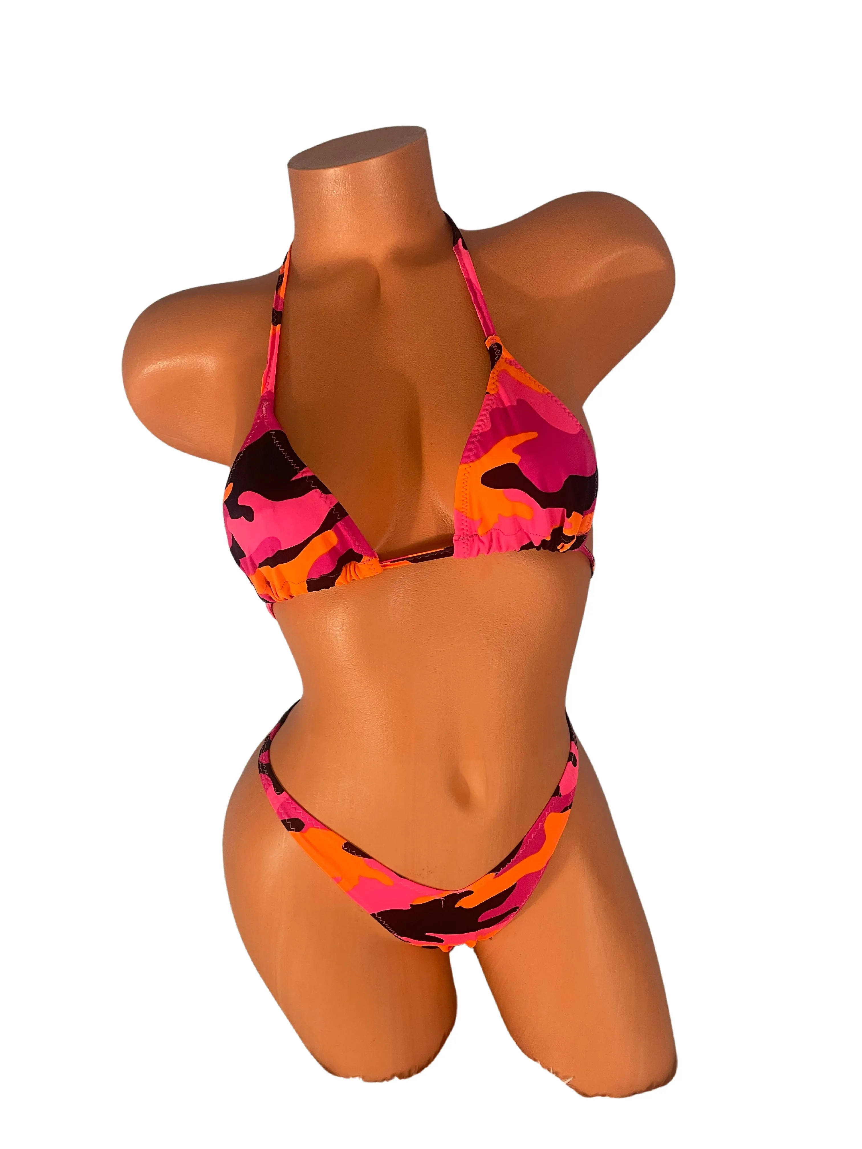 Neon Pink Camo European Micro Cut Bikini