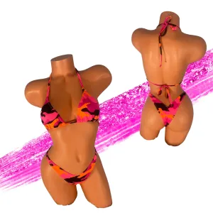 Neon Pink Camo European Micro Cut Bikini