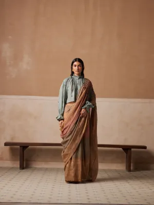 New Season Summer Fall 24-Saree Smocked Cotton Tan-SS24-SR-TAN-Fashion Edit Cord Studio