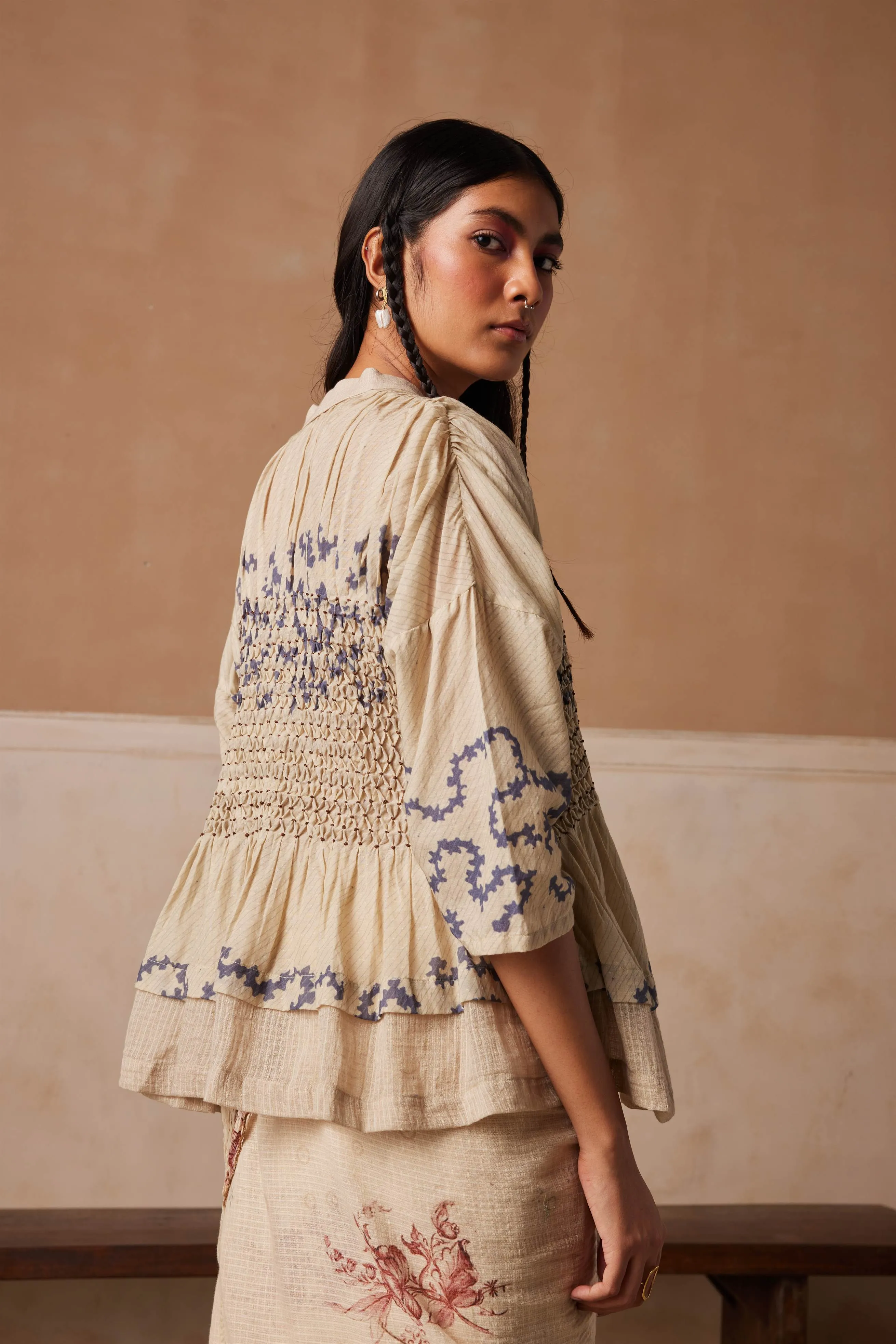 New Season Summer Fall 24-Top Jade Cotton Spiral print-SS24-JADT-SP-Fashion Edit Cord Studio