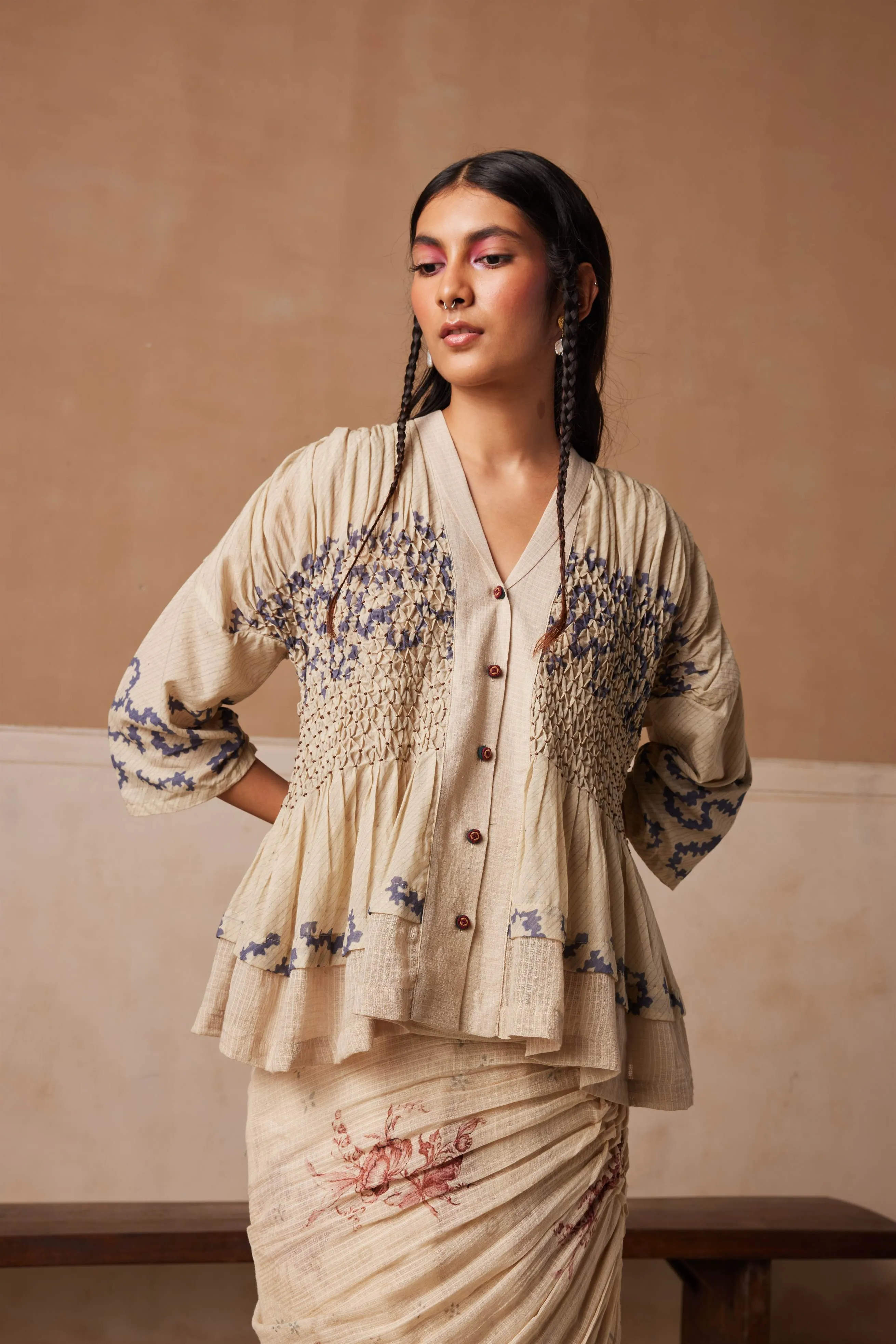 New Season Summer Fall 24-Top Jade Cotton Spiral print-SS24-JADT-SP-Fashion Edit Cord Studio