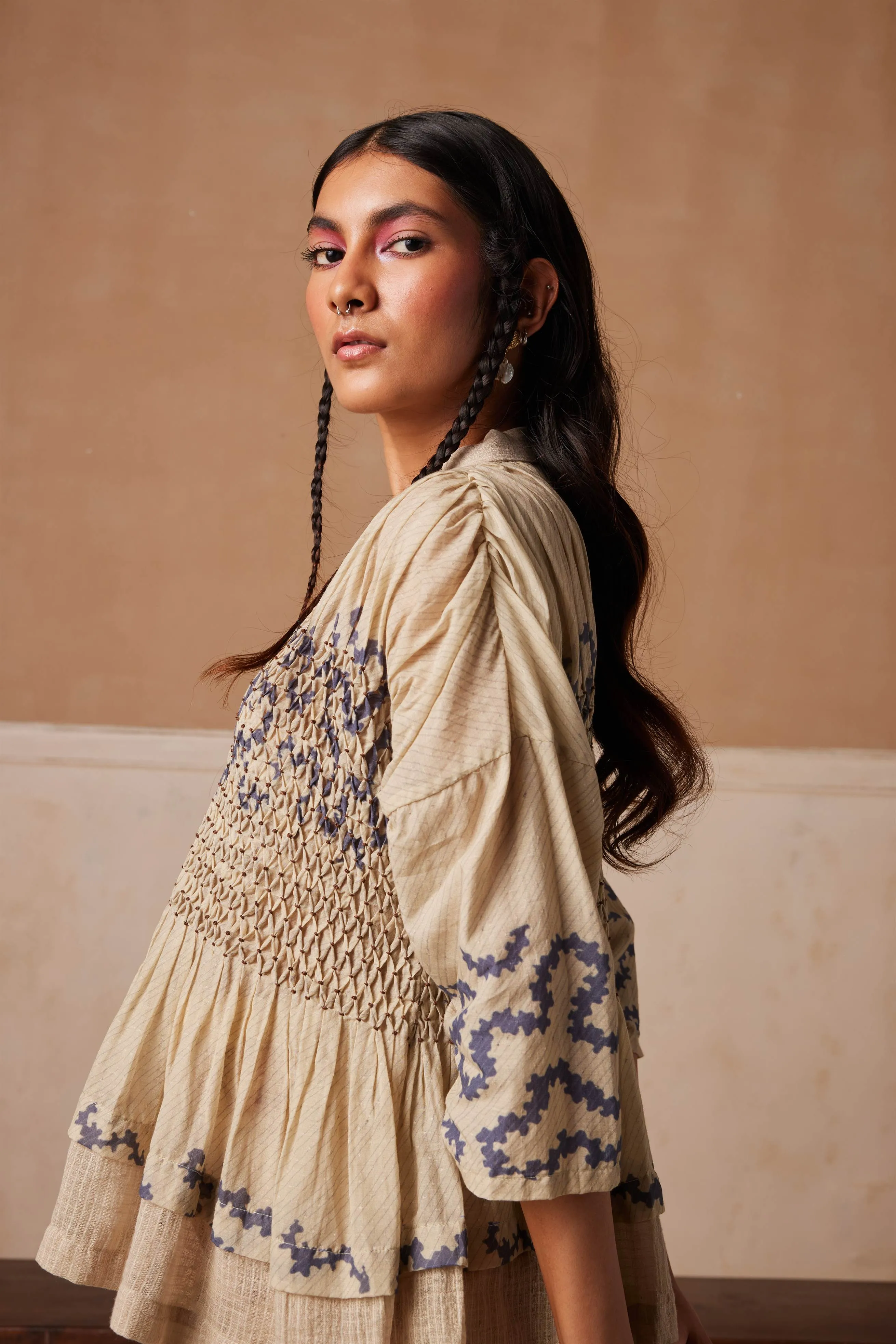New Season Summer Fall 24-Top Jade Cotton Spiral print-SS24-JADT-SP-Fashion Edit Cord Studio