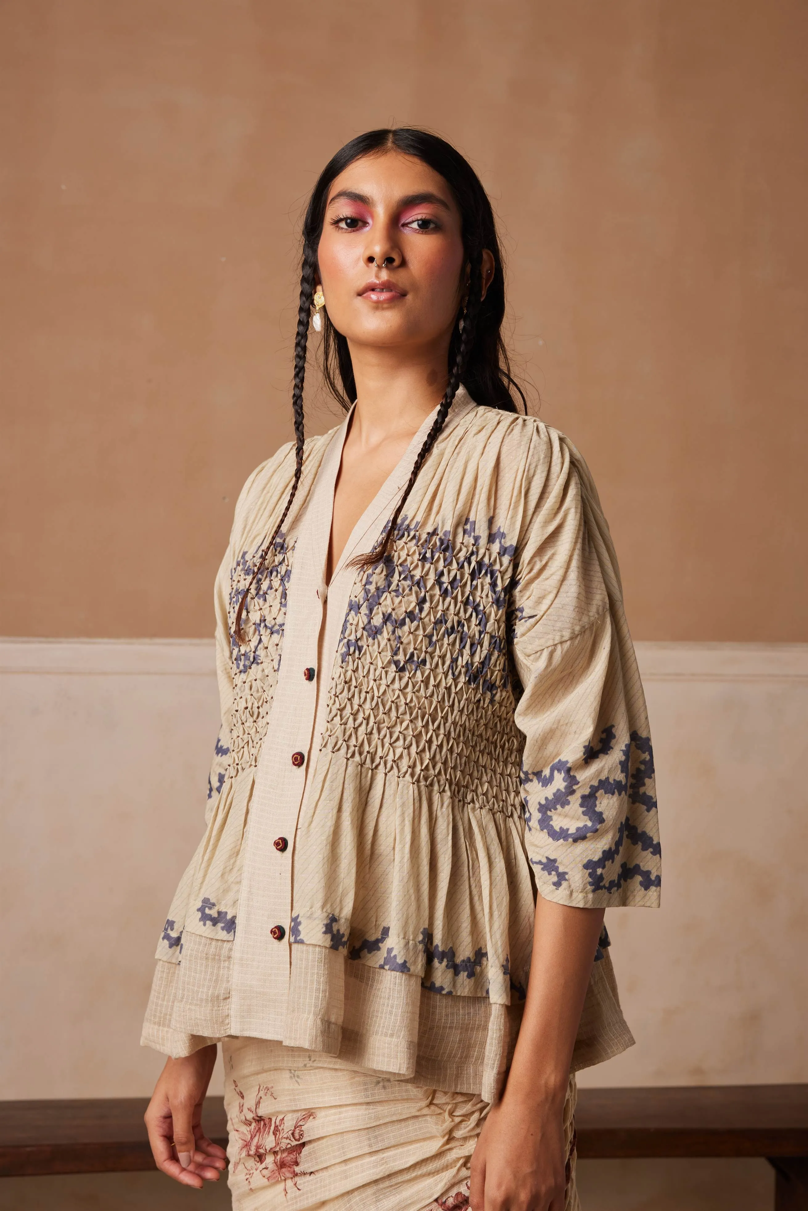 New Season Summer Fall 24-Top Jade Cotton Spiral print-SS24-JADT-SP-Fashion Edit Cord Studio
