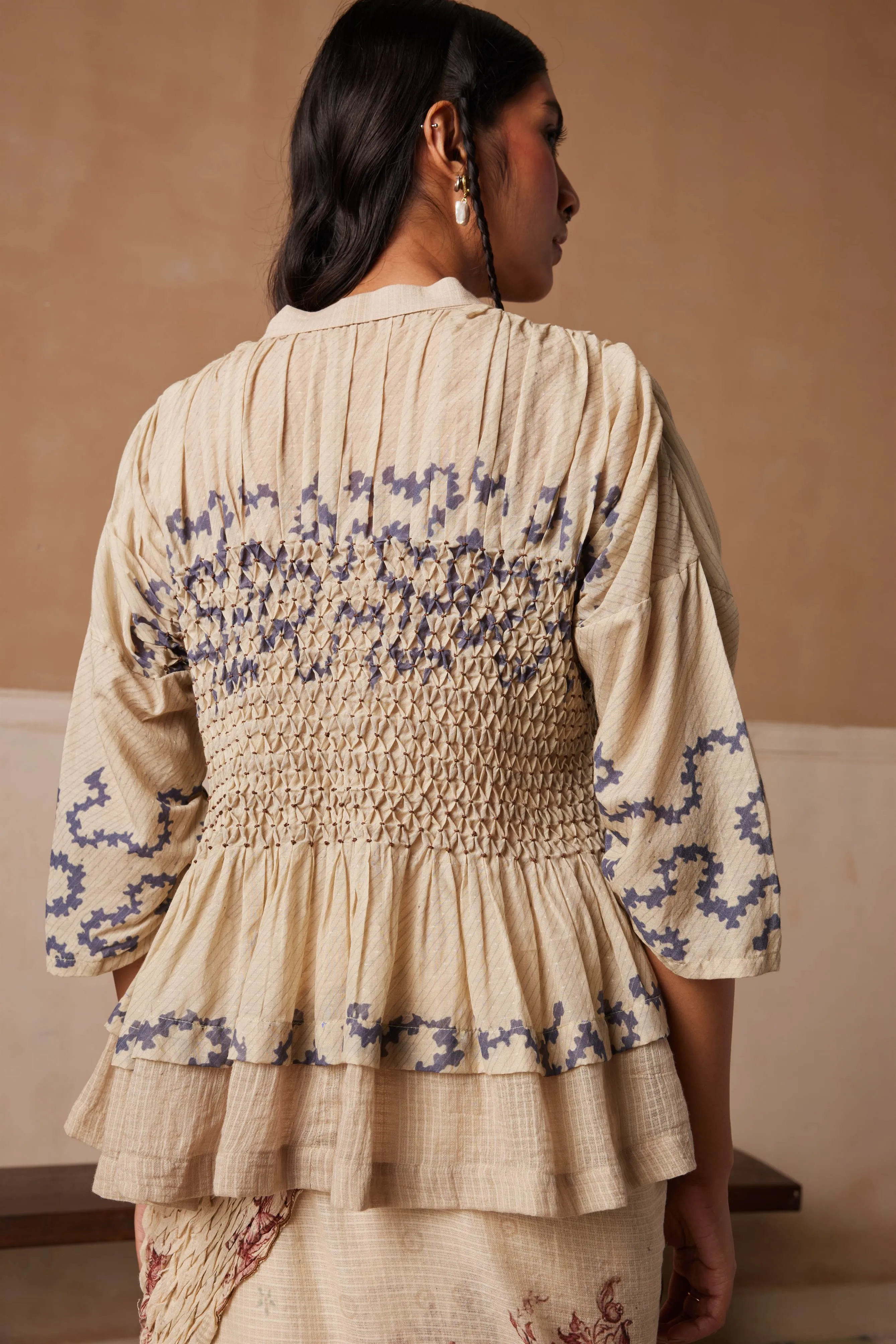 New Season Summer Fall 24-Top Jade Cotton Spiral print-SS24-JADT-SP-Fashion Edit Cord Studio