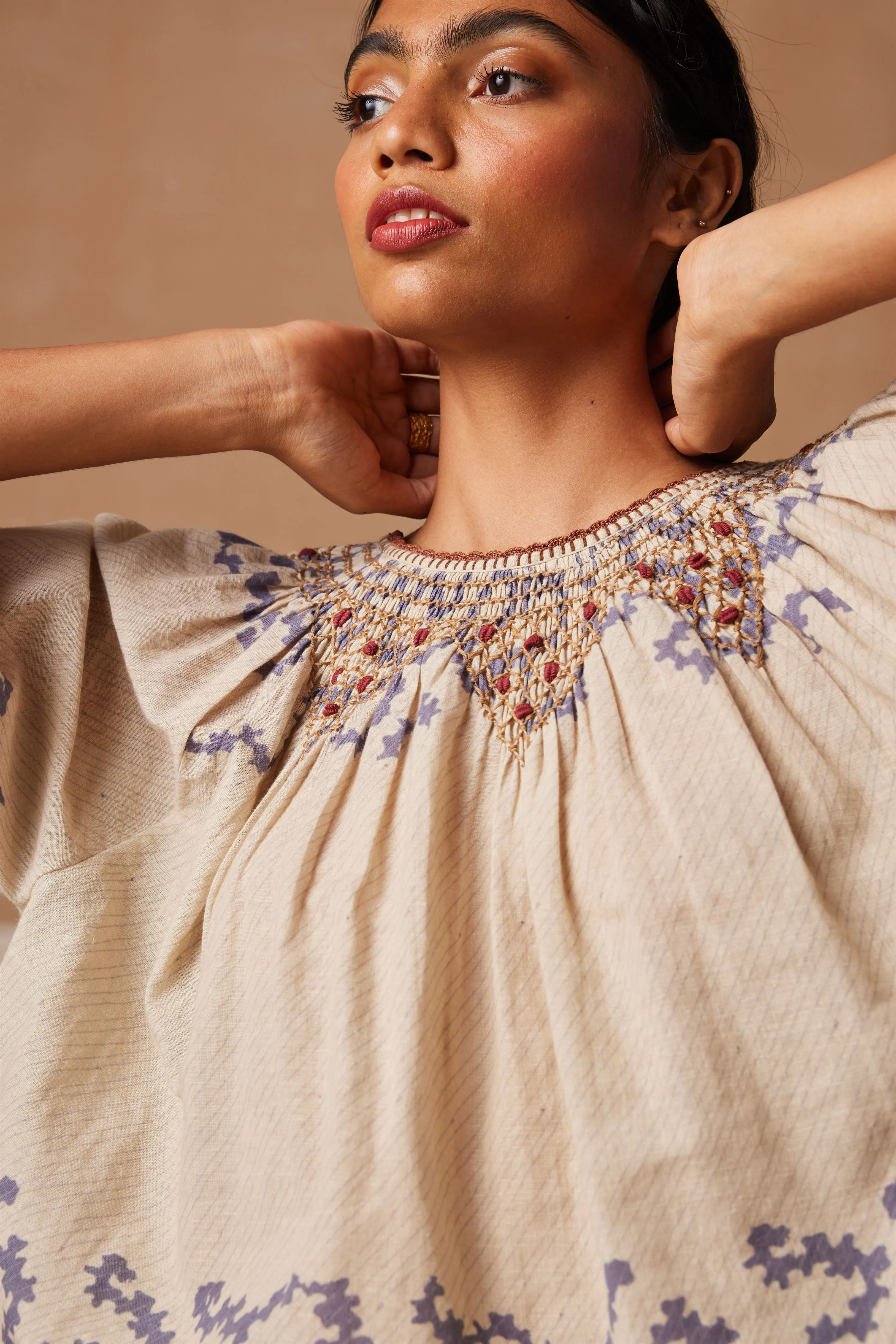 New Season Summer Fall 24-Top Rose Cotton Ivory Spiral-SS24-RT-IVYS-Fashion Edit Cord Studio