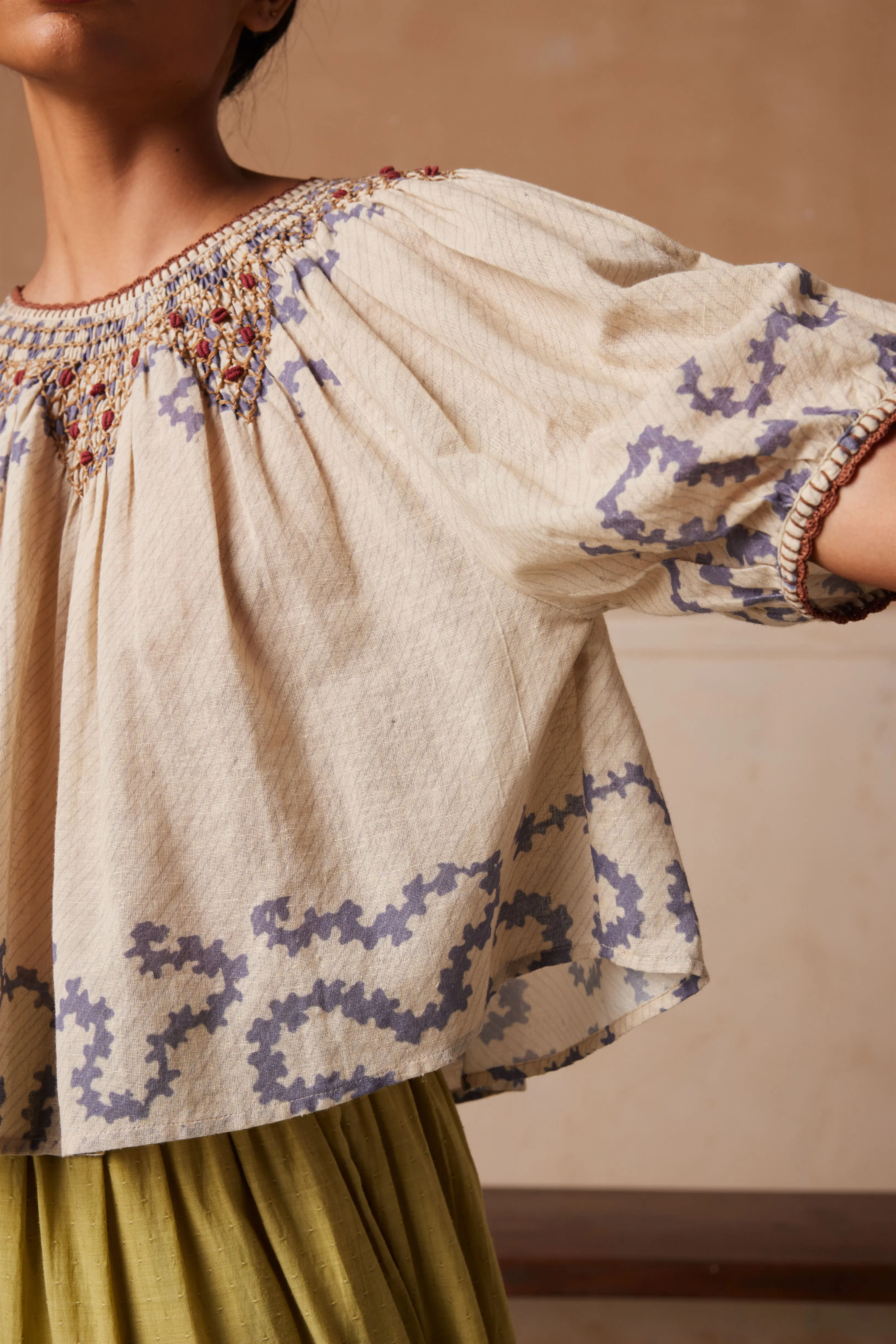 New Season Summer Fall 24-Top Rose Cotton Ivory Spiral-SS24-RT-IVYS-Fashion Edit Cord Studio
