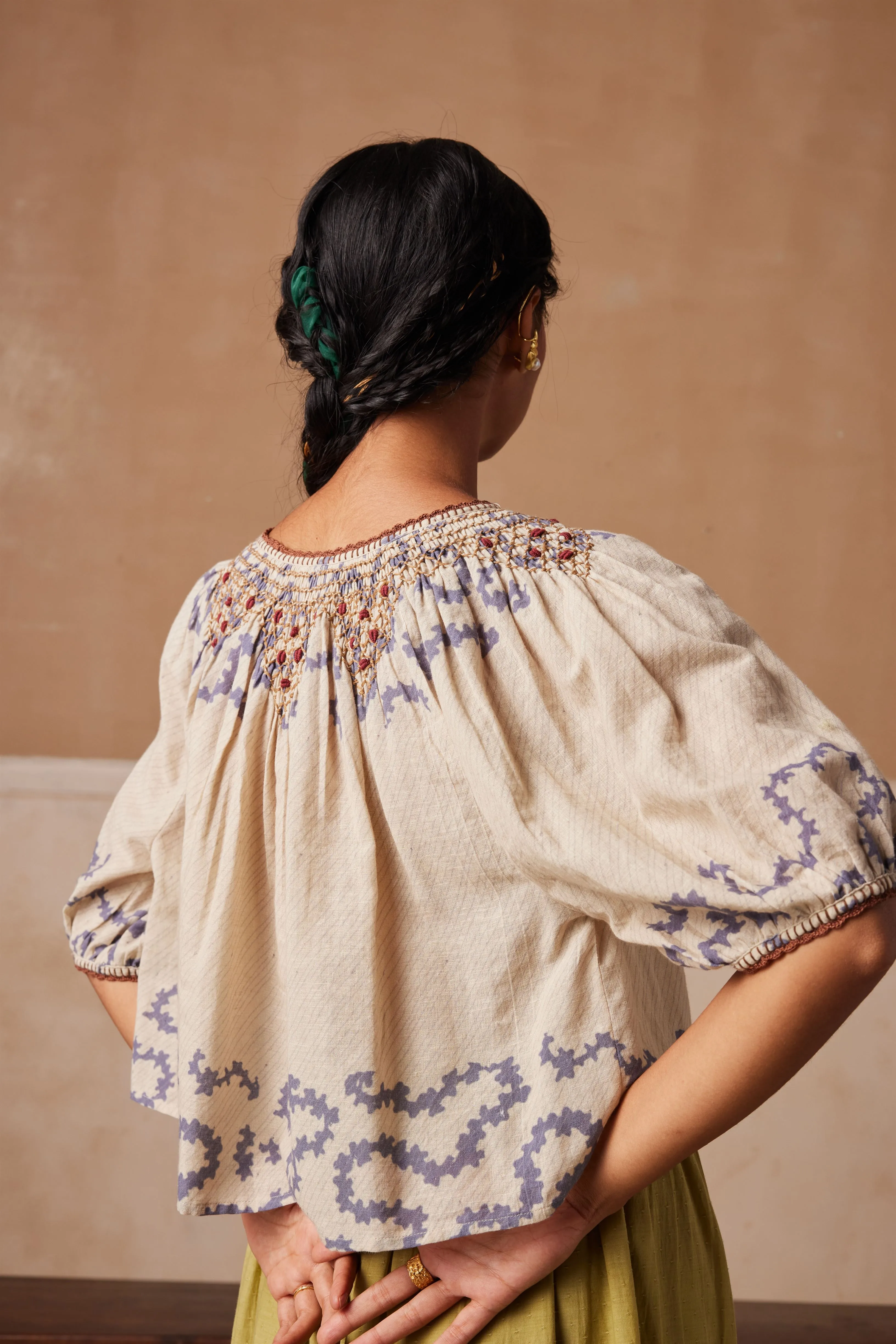 New Season Summer Fall 24-Top Rose Cotton Ivory Spiral-SS24-RT-IVYS-Fashion Edit Cord Studio