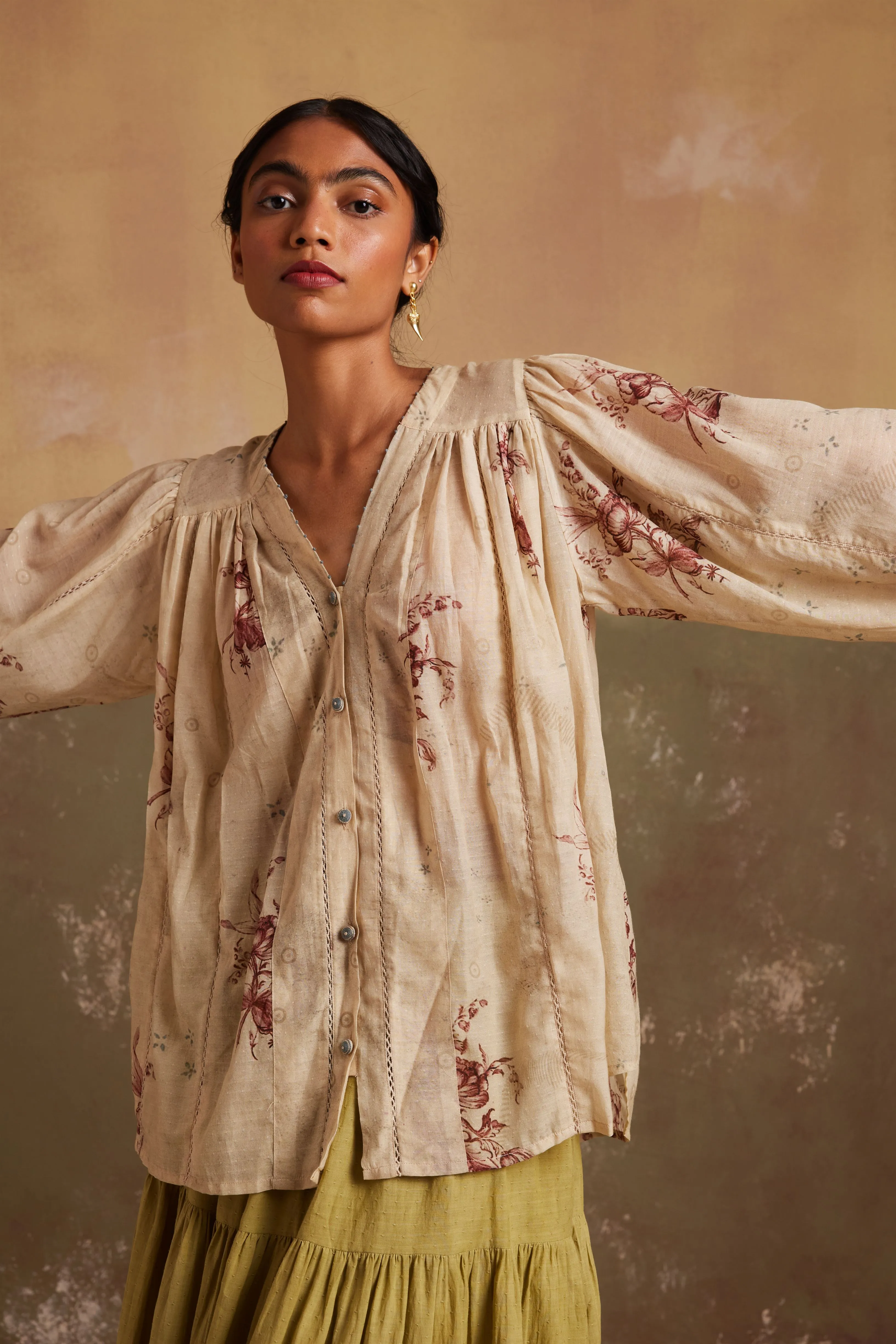 New Season Summer Fall 24-Top Sally Cotton Peony print-SS24-SALT-PNY-Fashion Edit Cord Studio