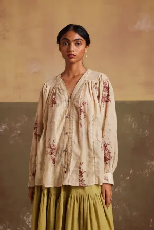 New Season Summer Fall 24-Top Sally Cotton Peony print-SS24-SALT-PNY-Fashion Edit Cord Studio