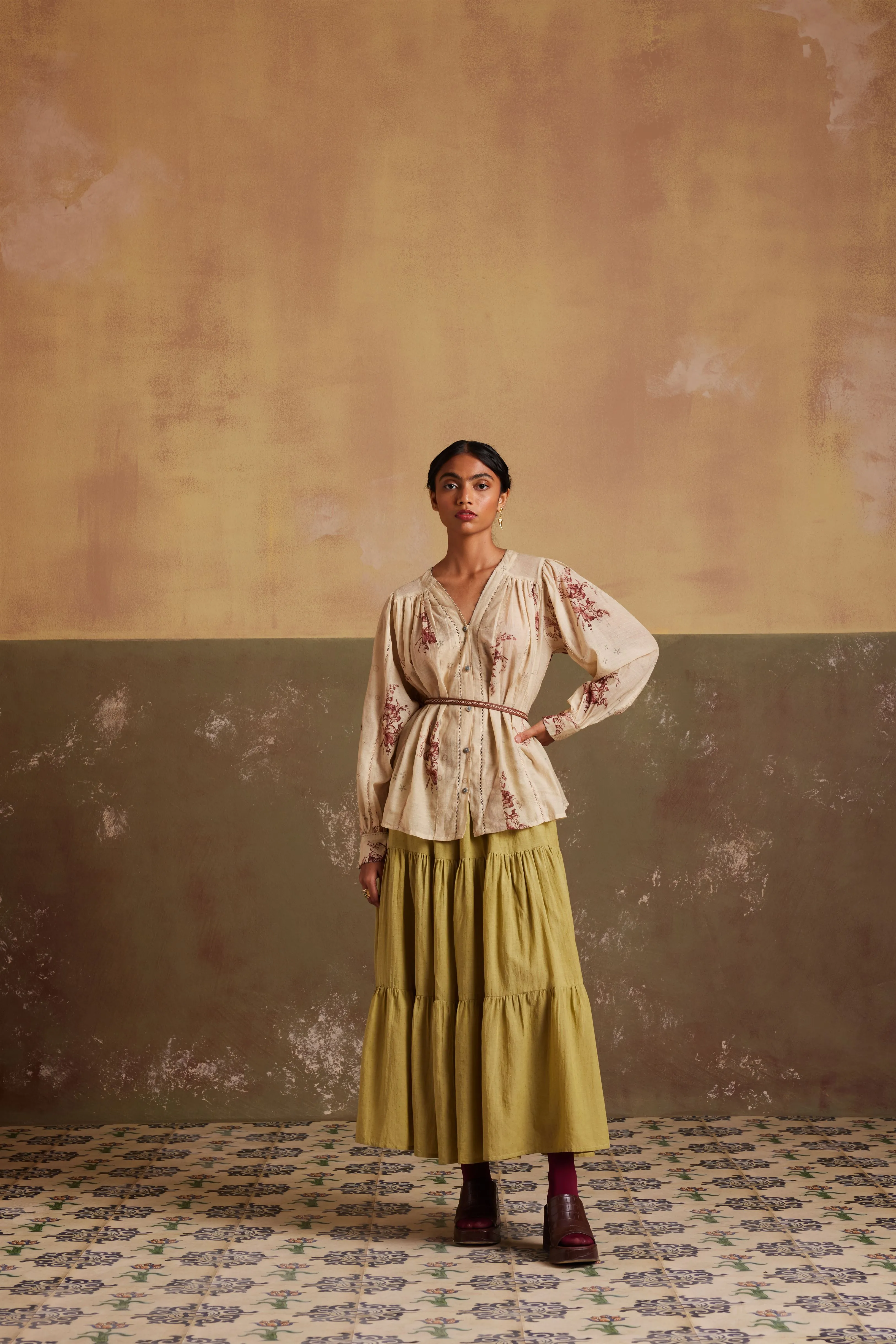 New Season Summer Fall 24-Top Sally Cotton Peony print-SS24-SALT-PNY-Fashion Edit Cord Studio