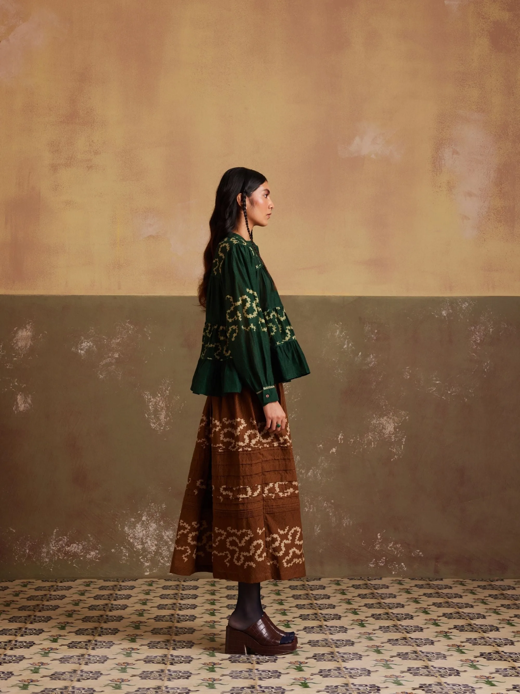New Season Summer Fall 24-Top Tier Cotton Indigo Emerald Spiral-SS24-TRT-IES-Fashion Edit Cord Studio