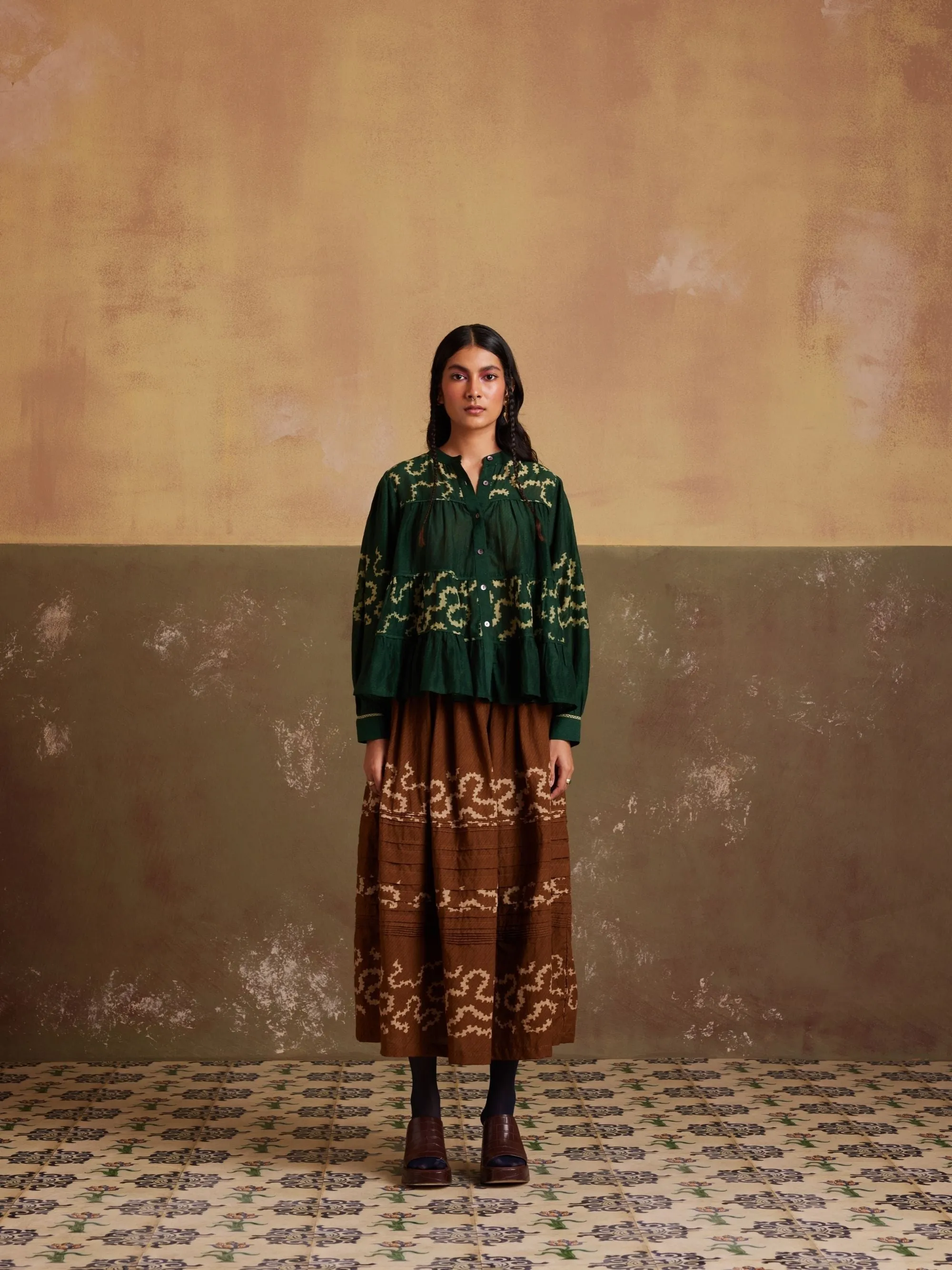 New Season Summer Fall 24-Top Tier Cotton Indigo Emerald Spiral-SS24-TRT-IES-Fashion Edit Cord Studio