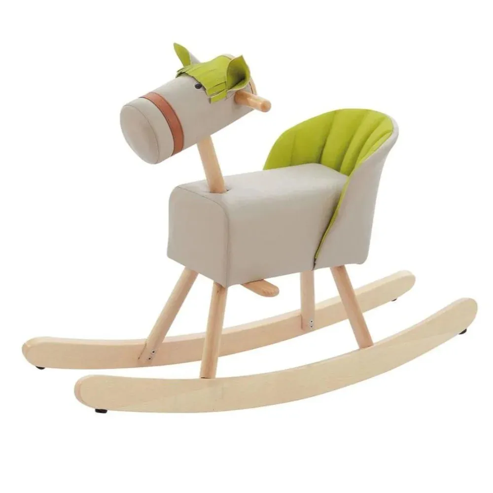 NEW Vegan Leather & Beech Rocking Horse // Moulin Roty