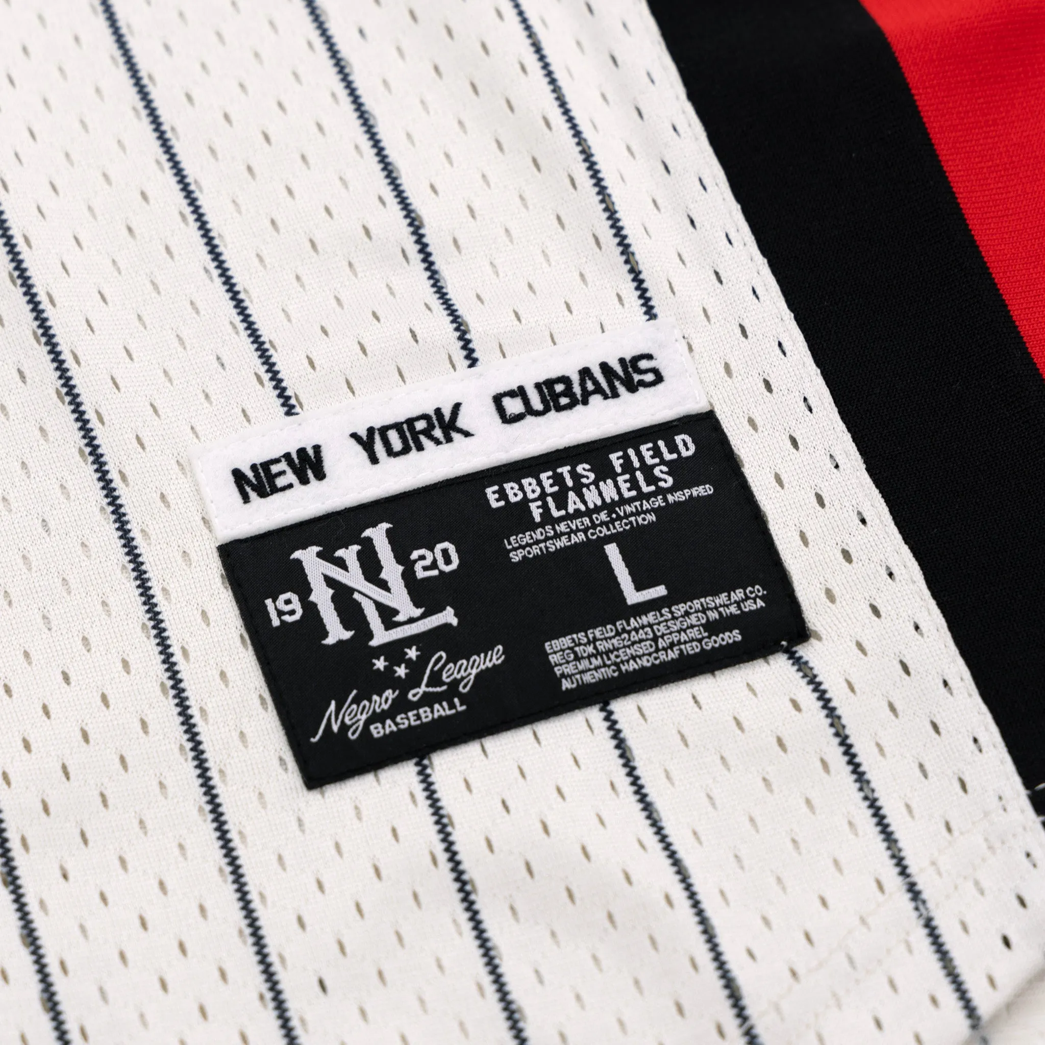 New York Cubans EFF NLB Pinstripe Button Down Jersey
