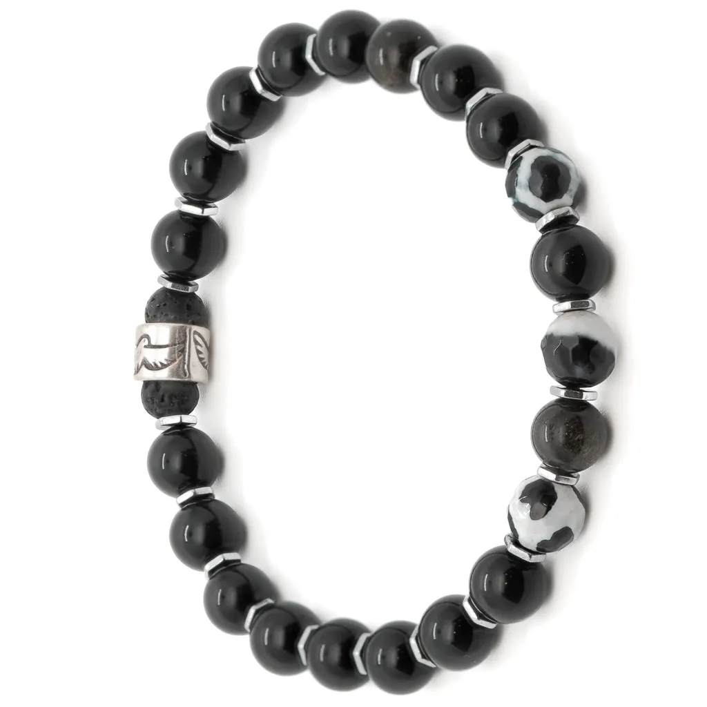 Night Eagle Onyx Stone Beaded Bracelet