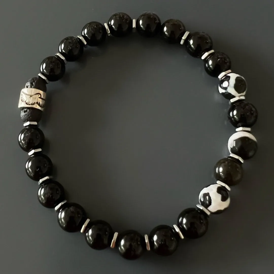 Night Eagle Onyx Stone Beaded Bracelet