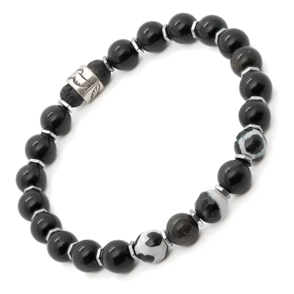 Night Eagle Onyx Stone Beaded Bracelet