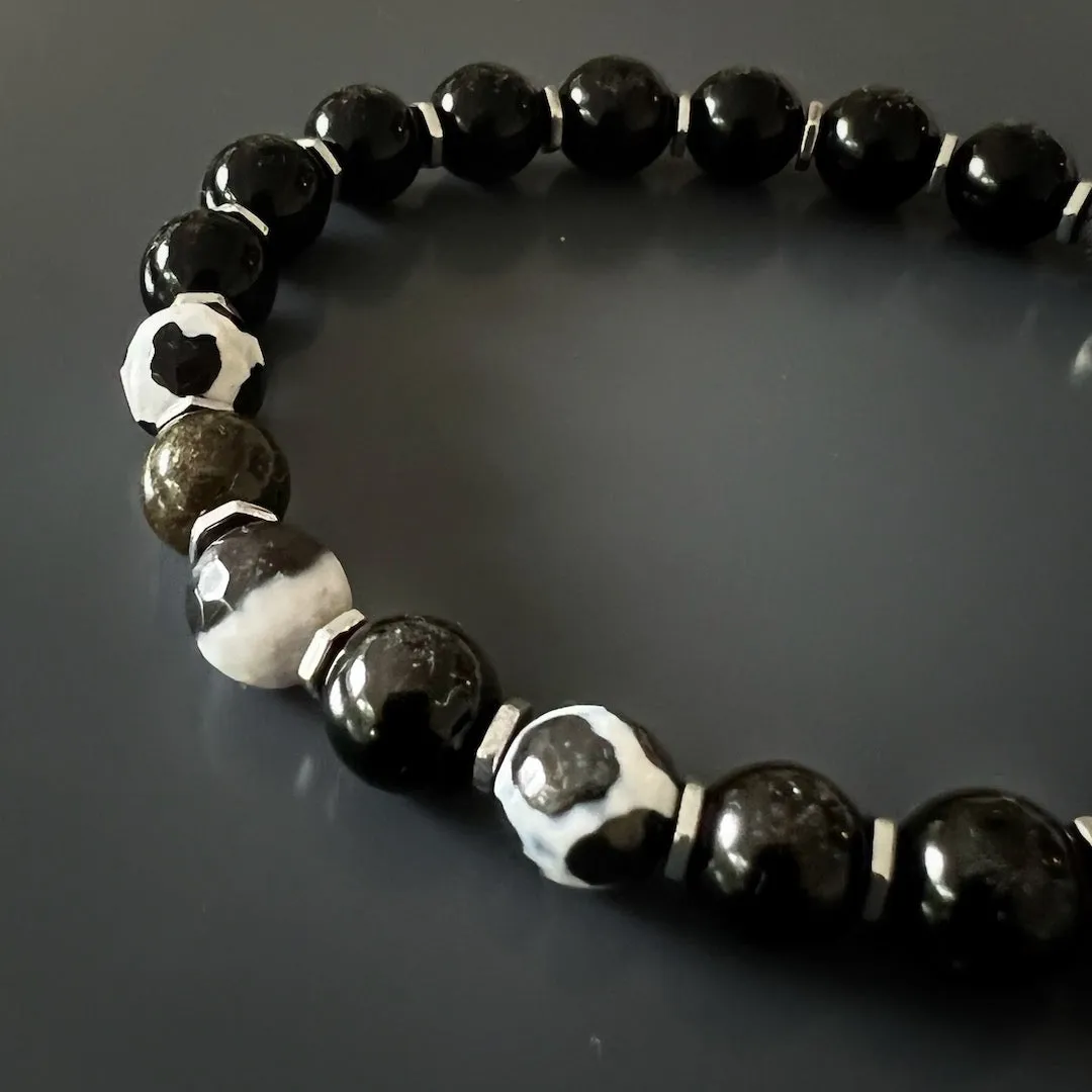 Night Eagle Onyx Stone Beaded Bracelet