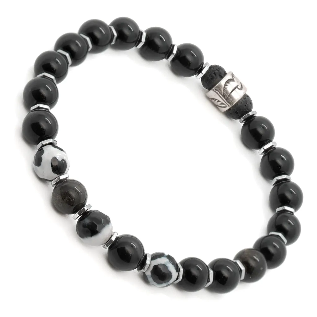 Night Eagle Onyx Stone Beaded Bracelet