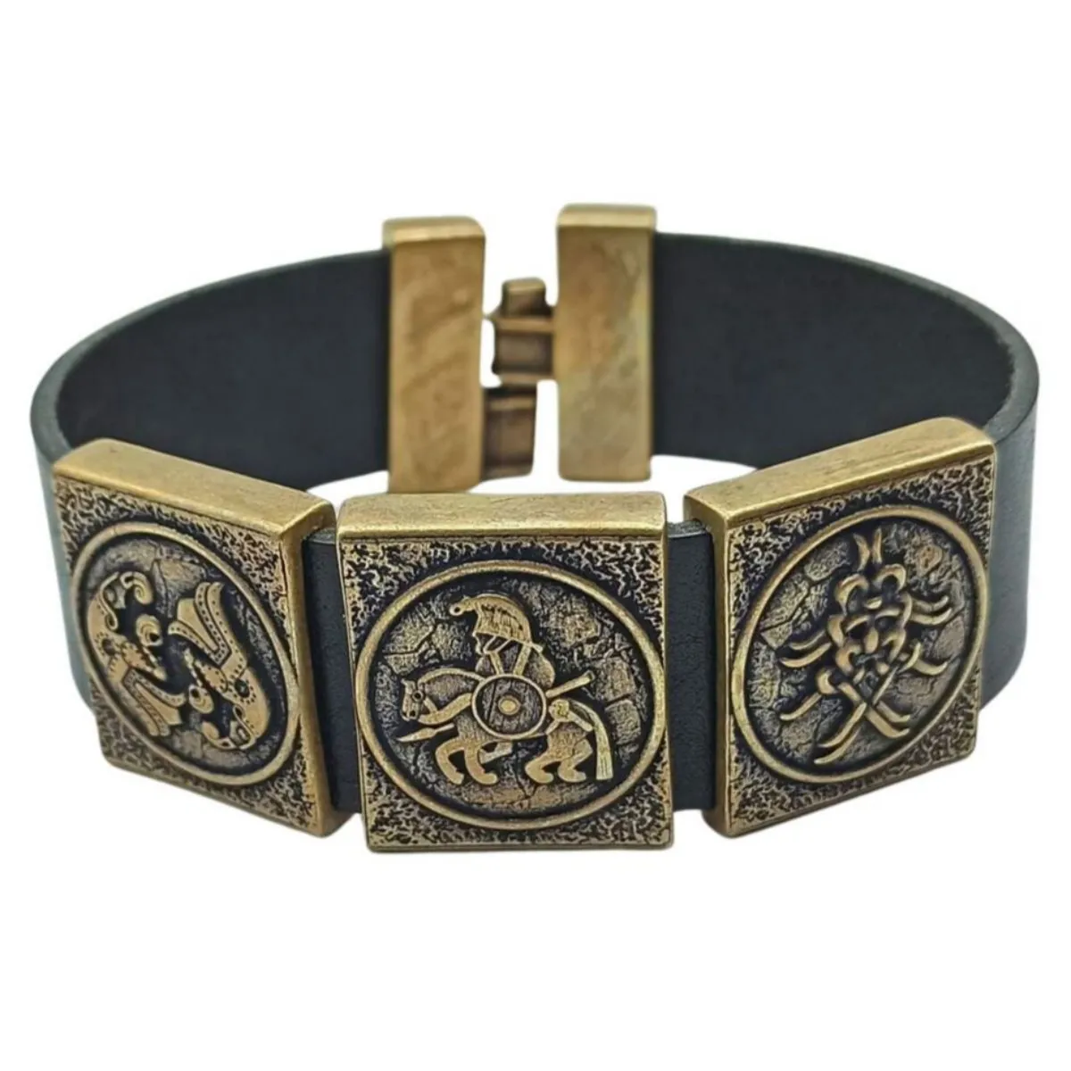 Odin leather wrist cuff bracelet