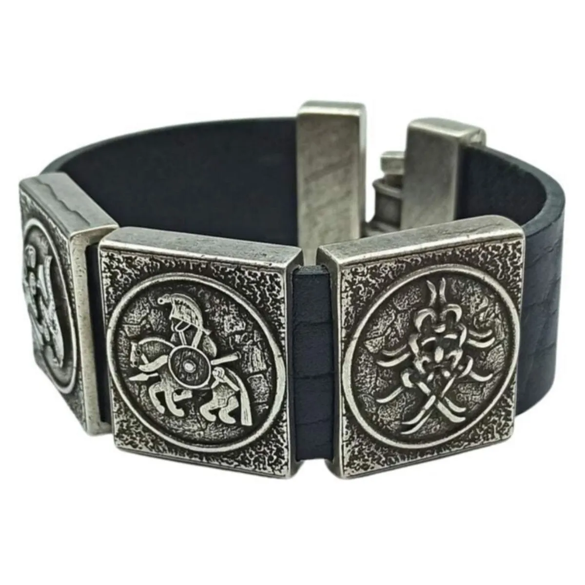 Odin leather wrist cuff bracelet