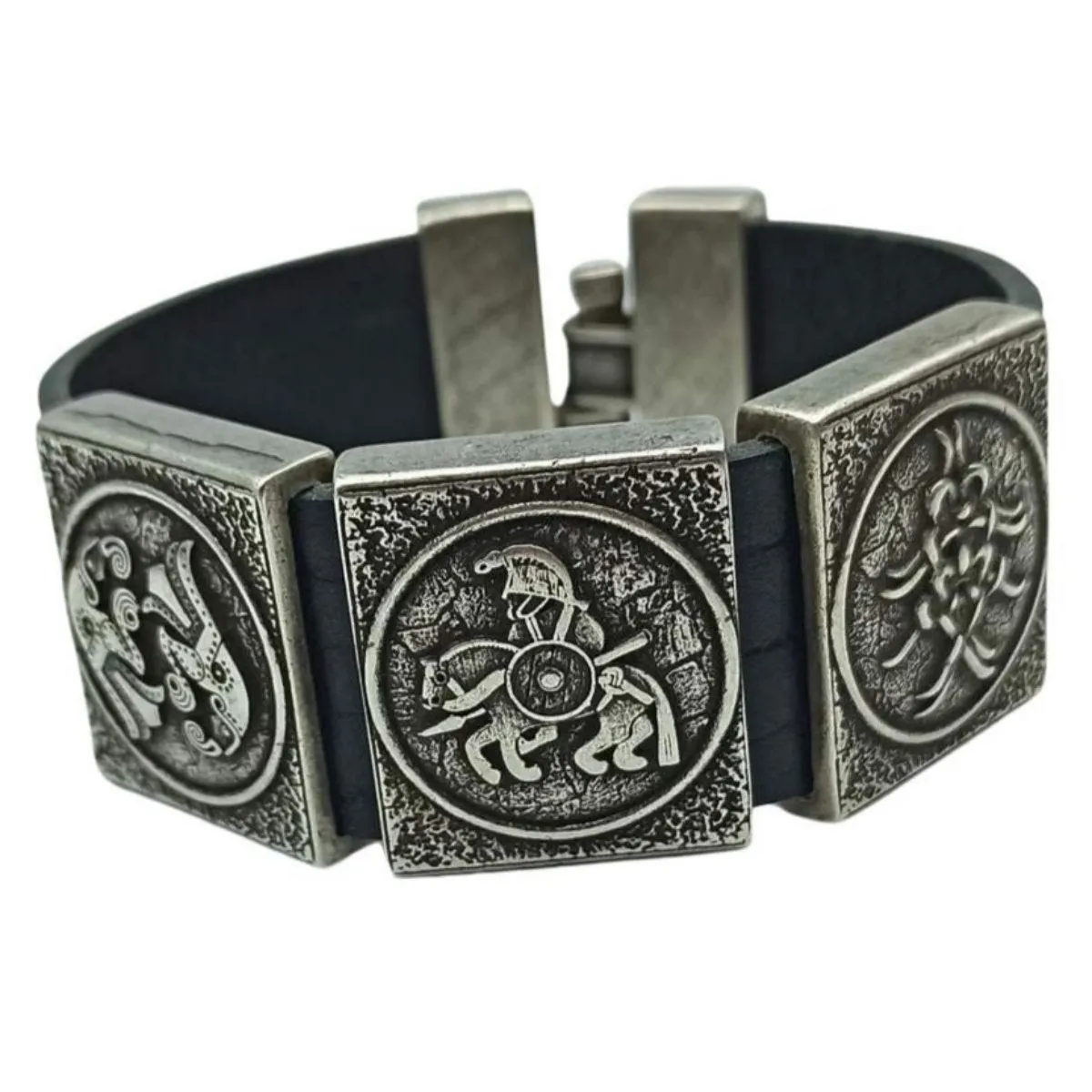 Odin leather wrist cuff bracelet