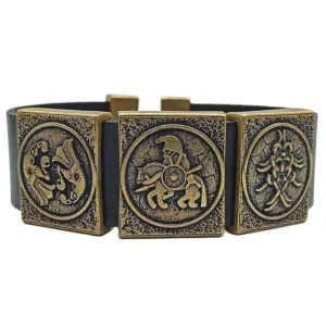Odin leather wrist cuff bracelet
