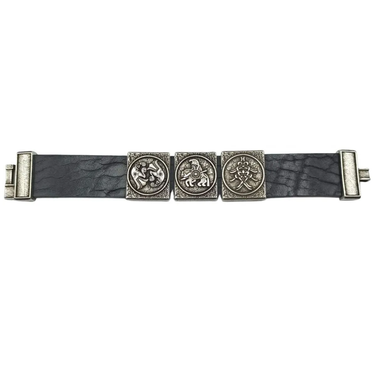 Odin leather wrist cuff bracelet