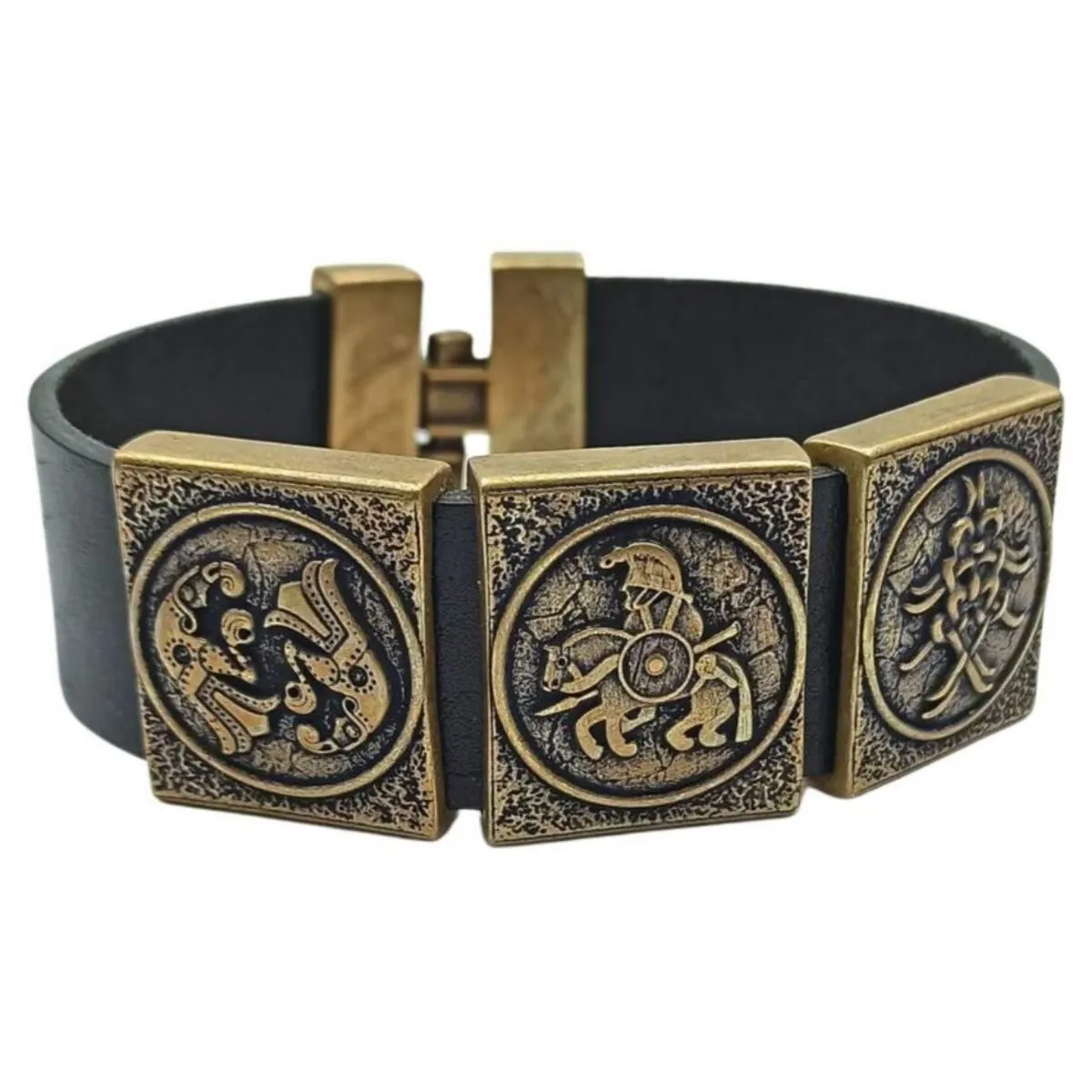 Odin leather wrist cuff bracelet