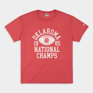 Oklahoma Football 1985 National Champions Disco Logo Vintage Heavyweight Tee