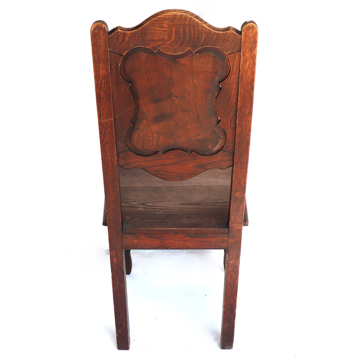 Pair French Provincial Louis XV Revival Oak and Elm Side Chairs