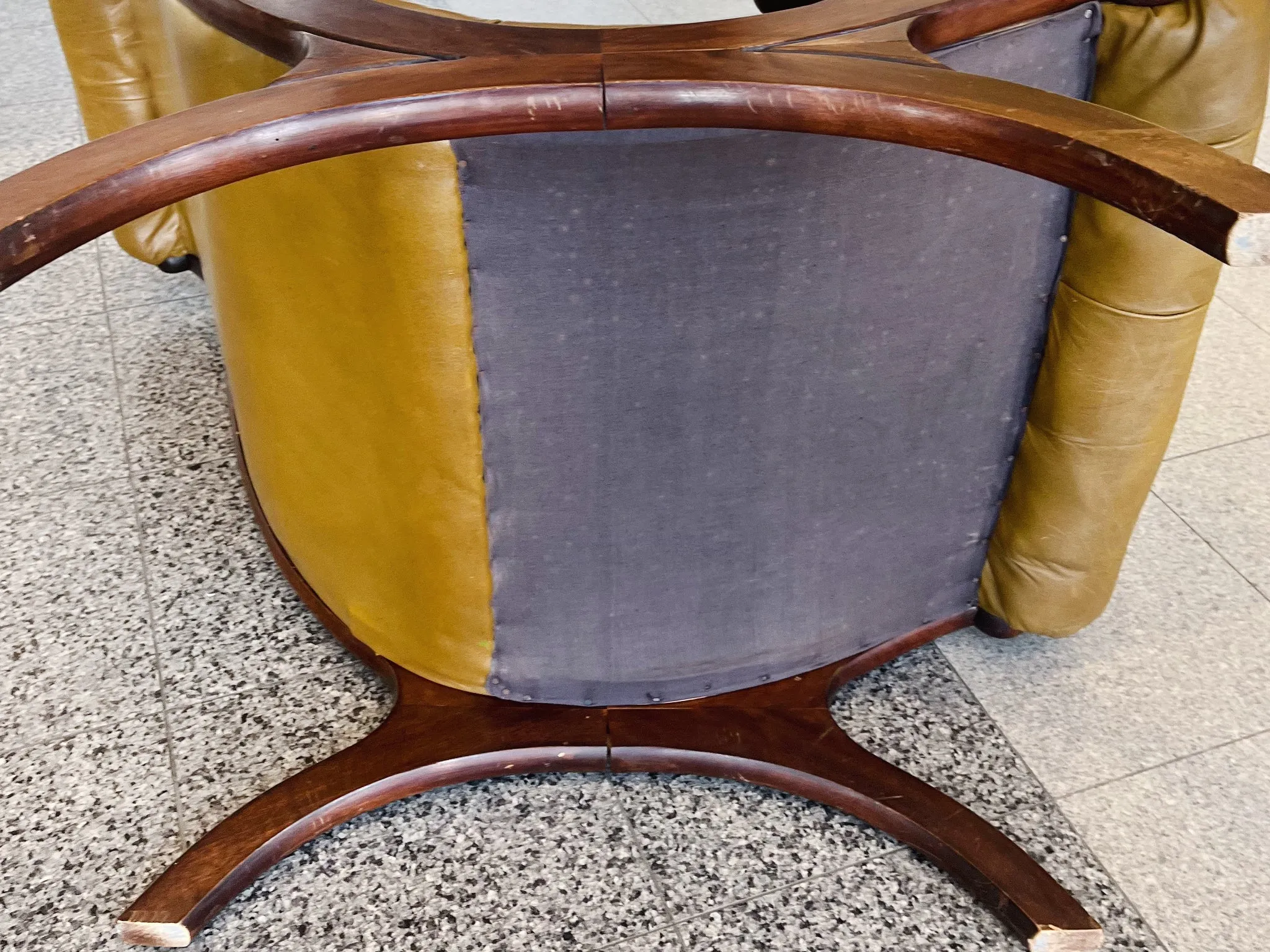 Pair of 20th Century Regency Style Leather & Mahogany Armchairs