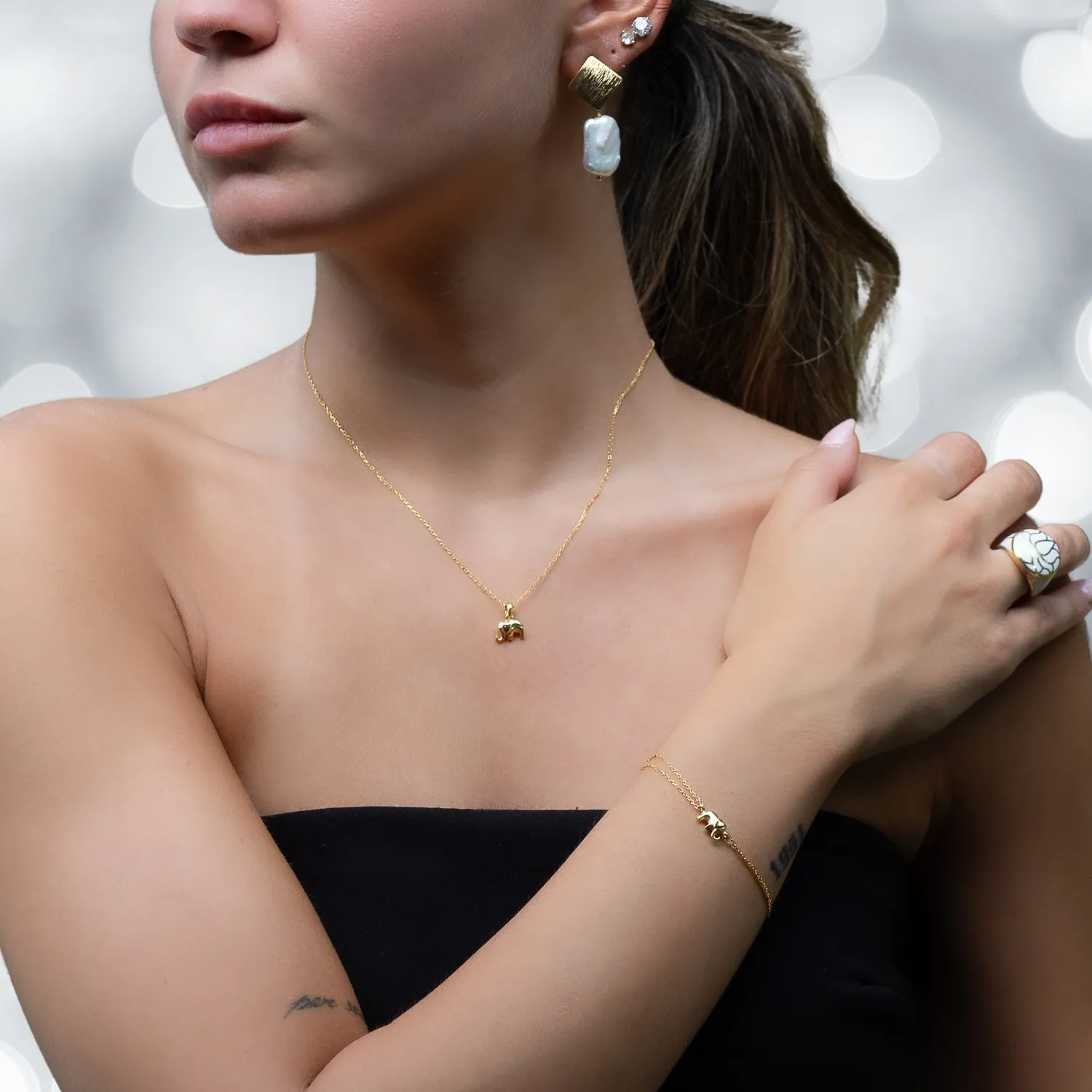 Pearl & Gold Cleopatra Earrings