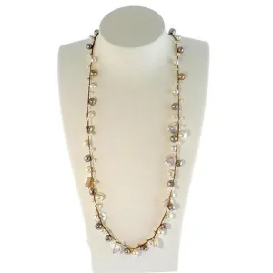 Pearl and Smokey Topaz Necklace