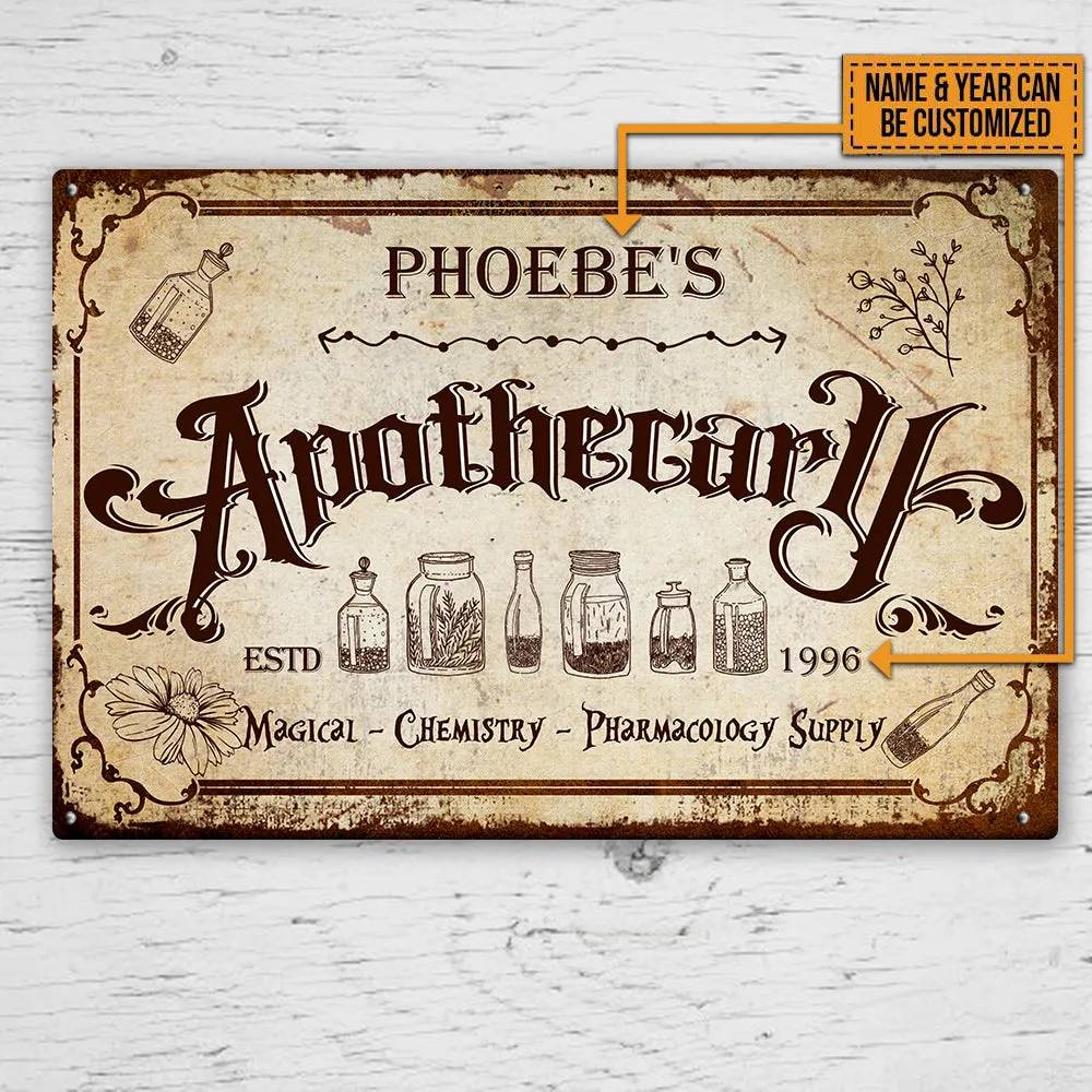 Personalized Apothecary Classic Metal Sign