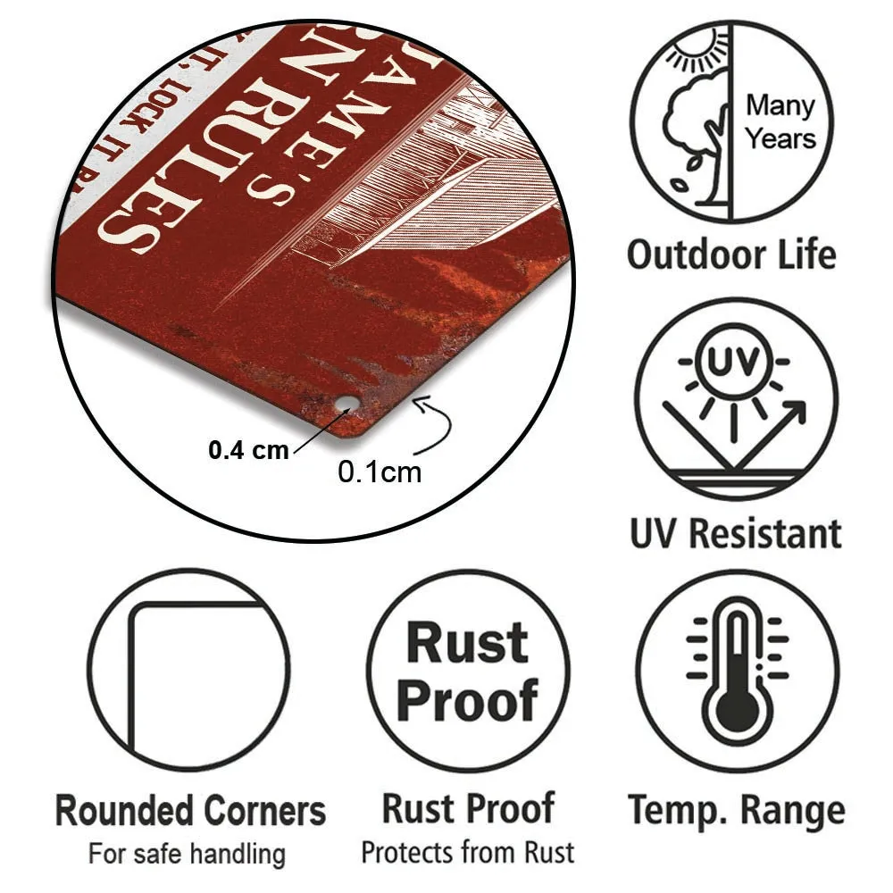 Personalized Barn Rules Classic Metal Sign