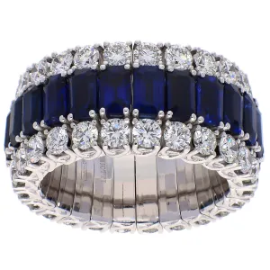 Picchiotti Xpandable 18K White Gold Sapphire and Diamond Band Ring