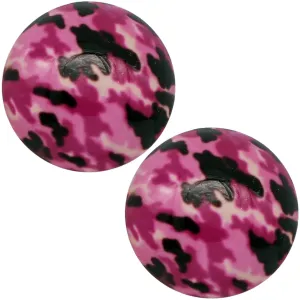 Pink Army Camo Large Button Stud Earrings